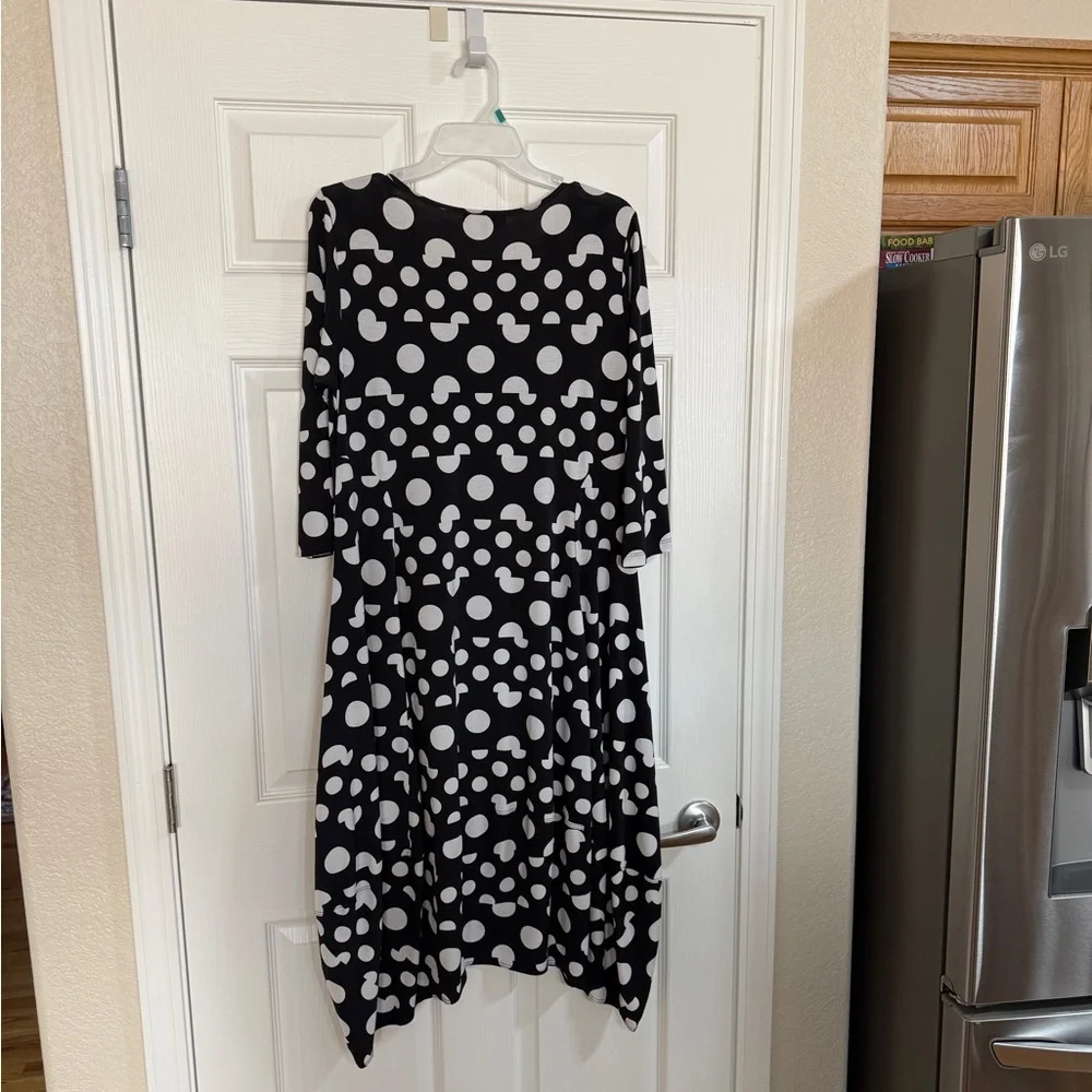 Polka Dot Black and White Dress by Comfy USA - Picture 2 of 3
